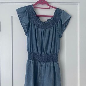 Free People Off The Shoulder Jean Romper